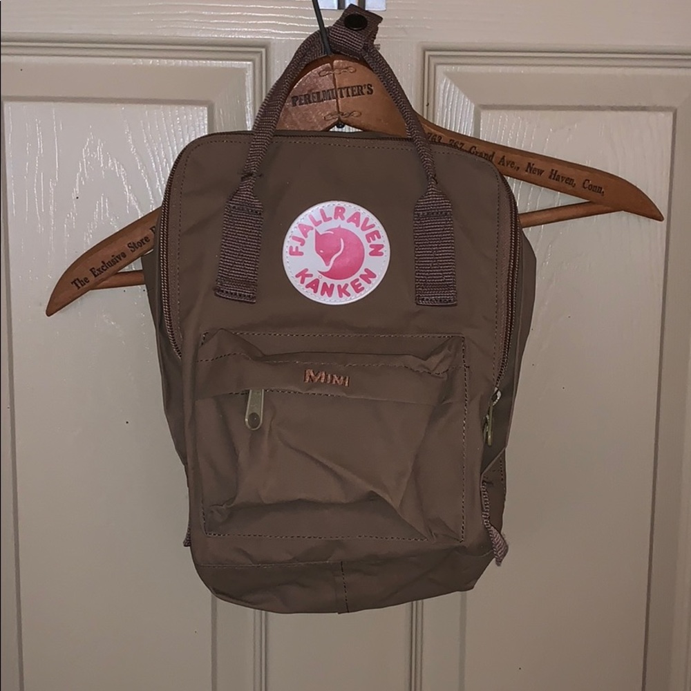 FJALLRAVEN KANKEN tan mini backpack.